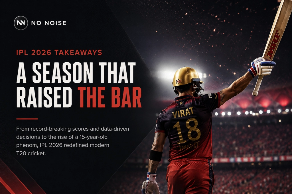 IPL 2026 feature image showing Virat Kohli celebrating during Royal Challengers Bengaluru's title-winning season as T20 cricket enters a new era.