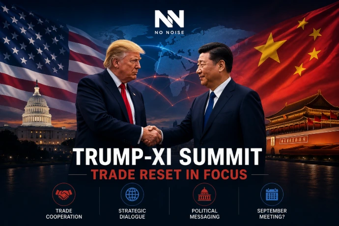 Donald Trump and Xi Jinping during a geopolitical summit discussing trade tensions and global diplomacy.