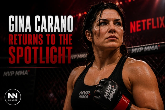 Gina Carano during her return to combat sports headlines through Netflix and MMA media coverage.
