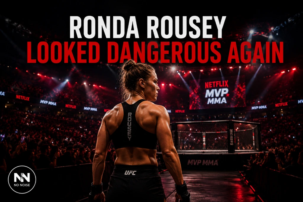 Ronda Rousey inside a packed MMA arena during her Netflix MVP MMA comeback event
