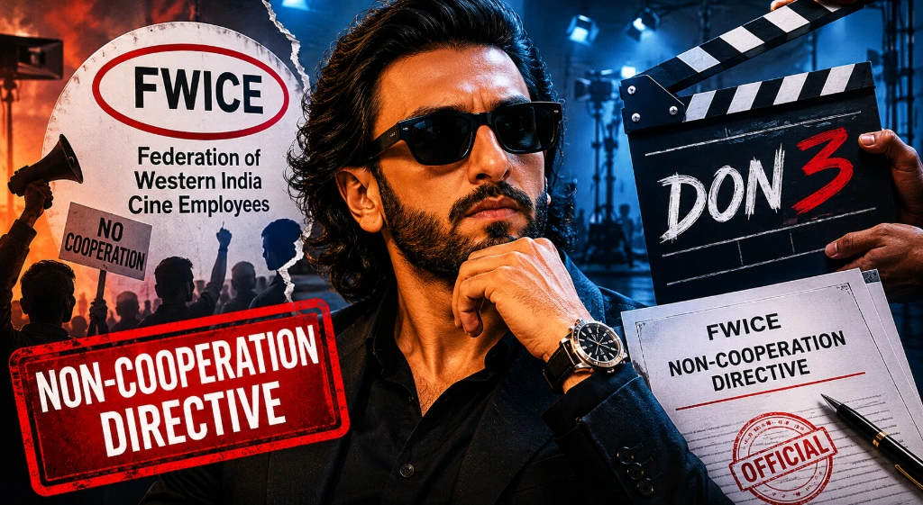 Ranveer Singh amid the Don 3 controversy as FWICE reportedly issues a non-cooperation directive against the Bollywood actor